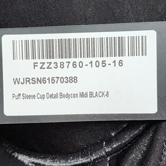 Boohoo Women's Puff Sleeve Cup Detail Bodycon Midi Dress -8 - Picture 6 of 6